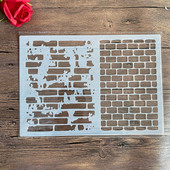 A4 veličina Šablon za dizajn za zidne slike Album za marke, ukrasni reljefni papir, DIY, četvrtaste šablone od cigle