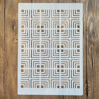 A4 veličina Šablon za dizajn za zidne slike Album za marke, ukrasni reljefni papir, DIY, četvrtaste šablone od cigle