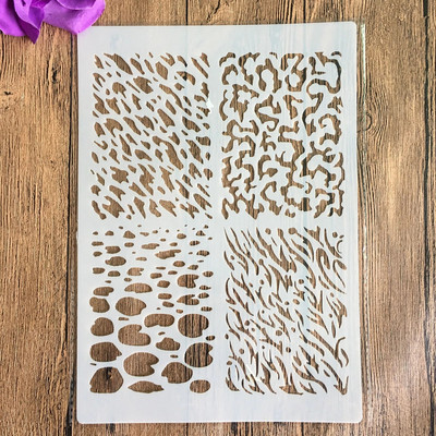 A4 veličina Šablon za dizajn za zidne slike Album za marke, ukrasni reljefni papir, DIY, četvrtaste šablone od cigle