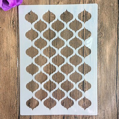 A4 veličina Šablon za dizajn za zidne slike Album za marke, ukrasni reljefni papir, DIY, četvrtaste šablone od cigle