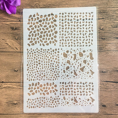 A4 veličina Šablon za dizajn za zidne slike Album za marke, ukrasni reljefni papir, DIY, četvrtaste šablone od cigle