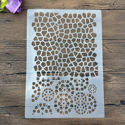 A4 veličina Šablon za dizajn za zidne slike Album za marke, ukrasni reljefni papir, DIY, četvrtaste šablone od cigle