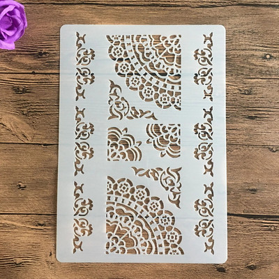 A4 29 * 21cm Mandala DIY Trafareti Sienas Glezniecība Scrapbook Krāsošana Reljefs Albums Dekoratīvs Papīrs Kartes Veidnes Kūka