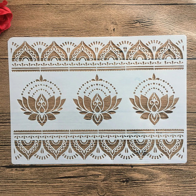 A4 29 * 21cm Mandala DIY Trafareti Sienas Glezniecība Scrapbook Krāsošana Reljefs Albums Dekoratīvs Papīrs Kartes Veidnes Kūka