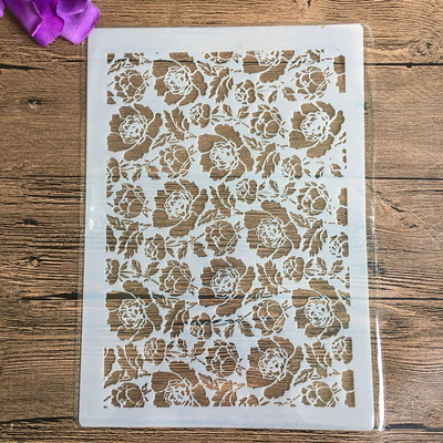 A4 29 * 21cm Retro raksts DIY Trafareti Sienas Glezniecība Scrapbook Krāsošana Reljefs Albums Dekoratīvs Papīrs Kartes Veidne,Siena