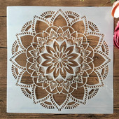 30*30cm geomeetria mandala kihiline ümmargune DIY kihistusšabloonid maalimine väljalõigete album värvimine reljeefne albumi dekoratiivne mall