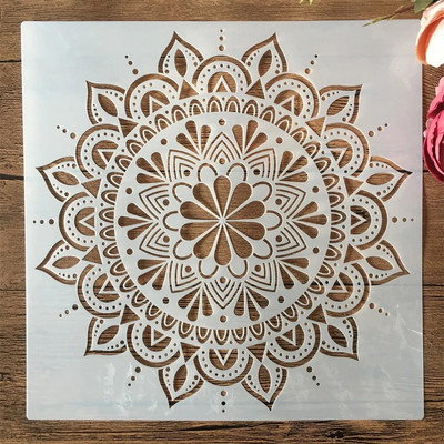 30*30cm geomeetria mandala kihiline ümmargune DIY kihistusšabloonid maalimine väljalõigete album värvimine reljeefne albumi dekoratiivne mall