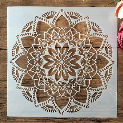 30*30cm geomeetria mandala kihiline ümmargune DIY kihistusšabloonid maalimine väljalõigete album värvimine reljeefne albumi dekoratiivne mall
