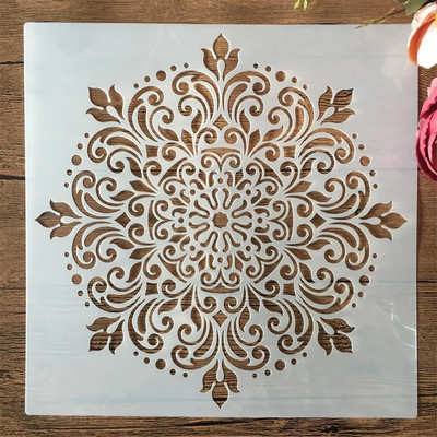 30*30cm geomeetria mandala kihiline ümmargune DIY kihistusšabloonid maalimine väljalõigete album värvimine reljeefne albumi dekoratiivne mall