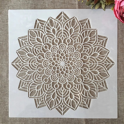 30*30cm geomeetria mandala kihiline ümmargune DIY kihistusšabloonid maalimine väljalõigete album värvimine reljeefne albumi dekoratiivne mall