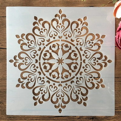 30*30cm geomeetria mandala kihiline ümmargune DIY kihistusšabloonid maalimine väljalõigete album värvimine reljeefne albumi dekoratiivne mall