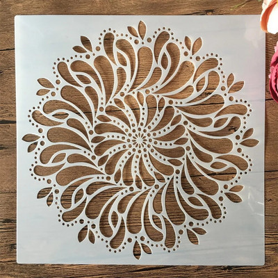30*30cm geomeetria mandala kihiline ümmargune DIY kihistusšabloonid maalimine väljalõigete album värvimine reljeefne albumi dekoratiivne mall