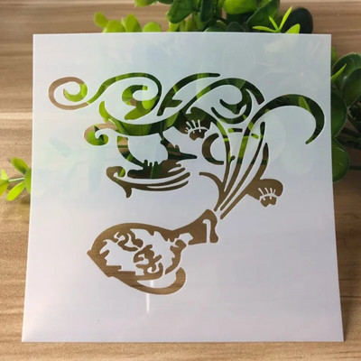 Πρότυπο σχεδίασης κούφιου λουλουδιού Οικιακό άλμπουμ τοίχου Ημερολόγιο DIY γκράφιτι Διακοσμήστε στένσιλ ζωγραφικής Κάρτα ψησίματος με δαντέλα με ανάγλυφο