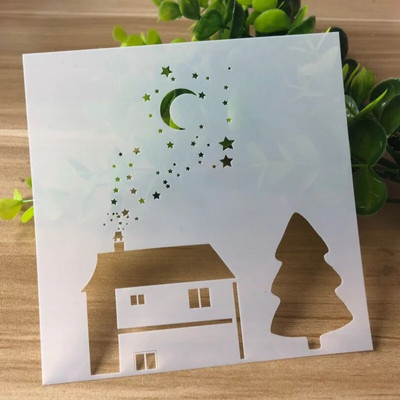 Πρότυπο σχεδίασης κούφιου λουλουδιού Οικιακό άλμπουμ τοίχου Ημερολόγιο DIY γκράφιτι Διακοσμήστε στένσιλ ζωγραφικής Κάρτα ψησίματος με δαντέλα με ανάγλυφο