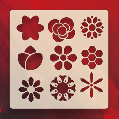 Πρότυπο σχεδίασης κούφιου λουλουδιού Οικιακό άλμπουμ τοίχου Ημερολόγιο DIY γκράφιτι Διακοσμήστε στένσιλ ζωγραφικής Κάρτα ψησίματος με δαντέλα με ανάγλυφο