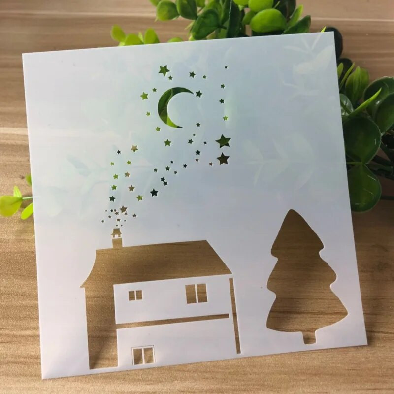 Πρότυπο σχεδίασης κούφιου λουλουδιού Οικιακό άλμπουμ τοίχου Ημερολόγιο DIY γκράφιτι Διακοσμήστε στένσιλ ζωγραφικής Κάρτα ψησίματος με δαντέλα με ανάγλυφο