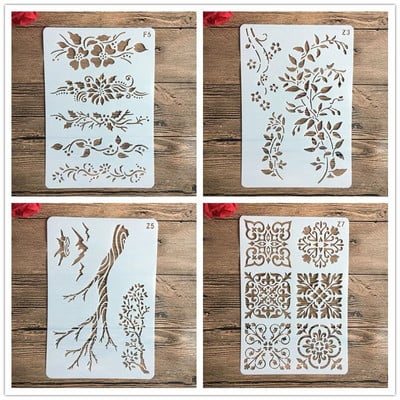 26*18cm Ziedi Trafareti DIY Amatniecības slāņošanas trafareti sienu krāsošanai Scrapbooking apzīmogošana pastmarku albums dekoratīvs