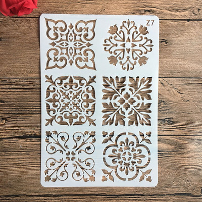 26*18cm Ziedi Trafareti DIY Amatniecības slāņošanas trafareti sienu krāsošanai Scrapbooking apzīmogošana pastmarku albums dekoratīvs