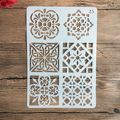 26*18cm Ziedi Trafareti DIY Amatniecības slāņošanas trafareti sienu krāsošanai Scrapbooking apzīmogošana pastmarku albums dekoratīvs