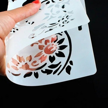 A4 29 *21cm Mandala Islam Направи си сам мандала форма за рисуване шаблони щампован фотоалбум релефна хартиена картичка върху дърво, плат, стена