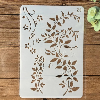 Τετράγωνο πλαίσιο λουλουδιών 26*17cm Στένσιλ με στρώσεις DIY Ζωγραφική τοίχου Λεύκωμα χρωματισμού Ανάγλυφο άλμπουμ Πρότυπο διακοσμητικής κάρτας