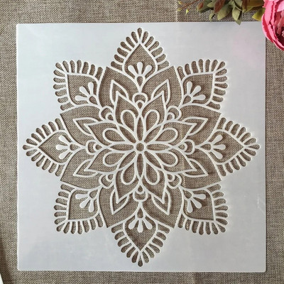 30*30cm geomeetria Mandala B5 DIY kihistusšabloonid maalimine väljalõigete album värvimine reljeefalbumi dekoratiivmall