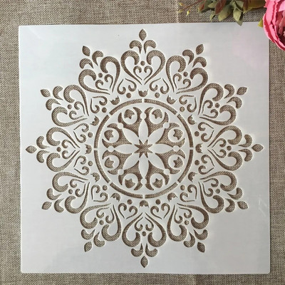 30*30cm geomeetria Mandala B5 DIY kihistusšabloonid maalimine väljalõigete album värvimine reljeefalbumi dekoratiivmall
