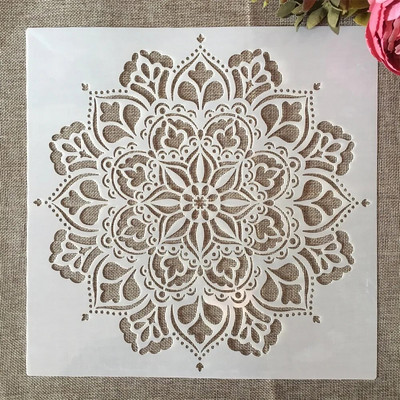 30*30cm geomeetria Mandala B5 DIY kihistusšabloonid maalimine väljalõigete album värvimine reljeefalbumi dekoratiivmall