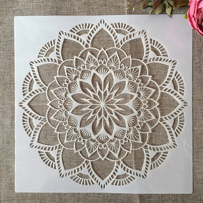 30*30cm geomeetria Mandala B5 DIY kihistusšabloonid maalimine väljalõigete album värvimine reljeefalbumi dekoratiivmall