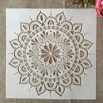 30*30cm geomeetria Mandala B5 DIY kihistusšabloonid maalimine väljalõigete album värvimine reljeefalbumi dekoratiivmall
