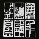 Πρότυπο διακοσμητικής κάρτας ημερολογίου άλμπουμ με ανάγλυφο χρώμα με αερογράφο με αερογράφο τοίχου DIY Πρότυπο ζωγραφικής 12