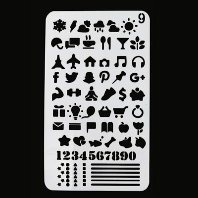 Πρότυπο διακοσμητικής κάρτας ημερολογίου άλμπουμ με ανάγλυφο χρώμα με αερογράφο με αερογράφο τοίχου DIY Πρότυπο ζωγραφικής 12