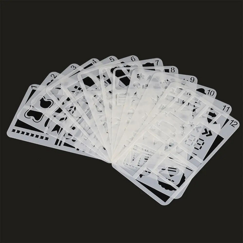 Πρότυπο διακοσμητικής κάρτας ημερολογίου άλμπουμ με ανάγλυφο χρώμα με αερογράφο με αερογράφο τοίχου DIY Πρότυπο ζωγραφικής 12