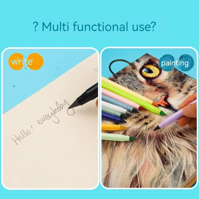 13 krāsu neierobežots rakstīšanas krāsu zīmulis ar uzpildes komplektu bez tintes Jaunums Mūžīgie zīmuļi Pildspalvas Māksla Krāsu glezniecība Skolas piederumi