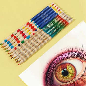 10 τεμ./παρτίδα Rainbow Color Pencil DIY Cute Kawaii Wooden Colored Pencil Wood for Kid School Graffiti Drawing painting