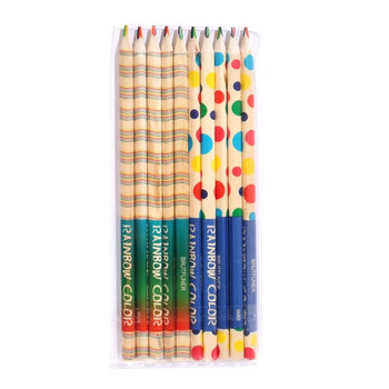 10 бр./лот молив с цвят на дъгата Направи си сам сладък дървен цветен молив Kawaii дърво за детско училище Графити Рисуване Живопис