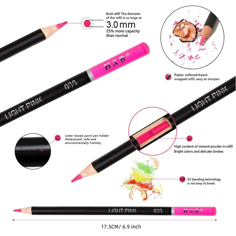 H& B 24 krāsu eļļas zīmuļu komplekts eļļains koka skārda kastes māksla Jauns apaļš Lápiz zīmēšanas komplekts Pieaugušo mākslas piederumi De Dibujo Petrolero