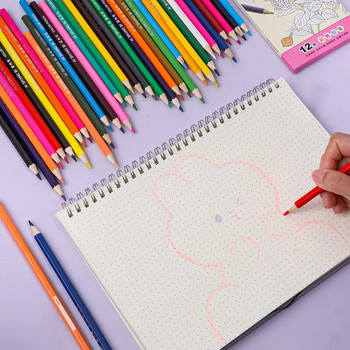 Κουτιά 24 χρωματιστά μολύβια μολύβια Παιδικά Kawaii Stationery Crayon Coloring Drawing Colored Pencil for School Paint Art Supplies