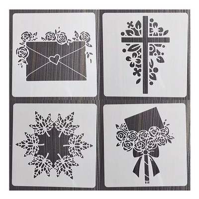 1db 13*13cm-es boríték forma barkácsolás rétegező sablonok falfestés bútor Scrapbook színező dombornyomó album dekorációs sablon