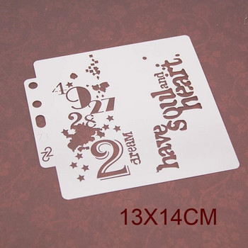 Letter Numbers Hollow Stencils Stamping DIY Scrapbooking Journal ανάγλυφο χαρτί άλμπουμ φωτογραφιών Crafts Cards Template for Decor