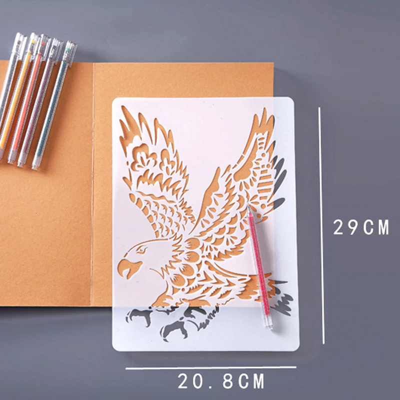 Ise ise maalimise mall 29x20,8 cm Loominguline loomateema Isiksuse kriimustusmaali mall Õpilastarvikute väljalõike mall