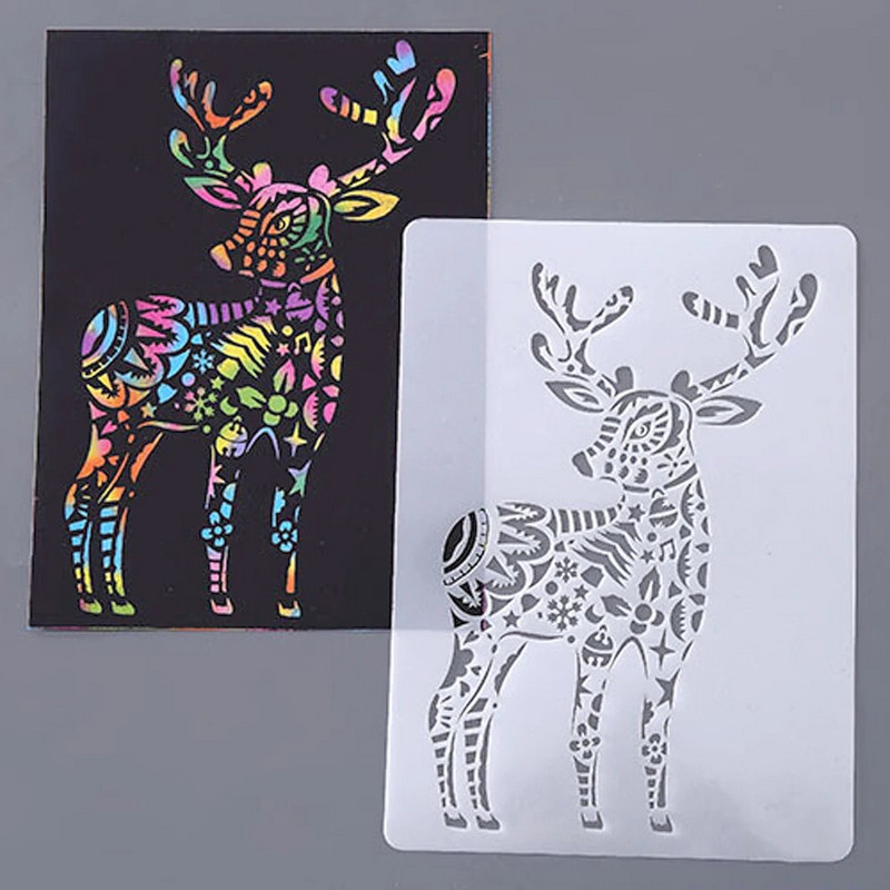 Ise ise maalimise mall 29x20,8 cm Loominguline loomateema Isiksuse kriimustusmaali mall Õpilastarvikute väljalõike mall