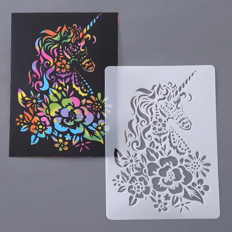 Ise ise maalimise mall 29x20,8 cm Loominguline loomateema Isiksuse kriimustusmaali mall Õpilastarvikute väljalõike mall