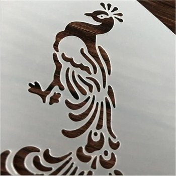 1 τεμ. Καινοτομία Peacock Totem σε σχήμα λουλουδιού επαναχρησιμοποιήσιμο στένσιλ Σχολική ζωγραφική Τέχνη DIY Διακόσμηση σπιτιού Κράτηση Άλμπουμ Crafts