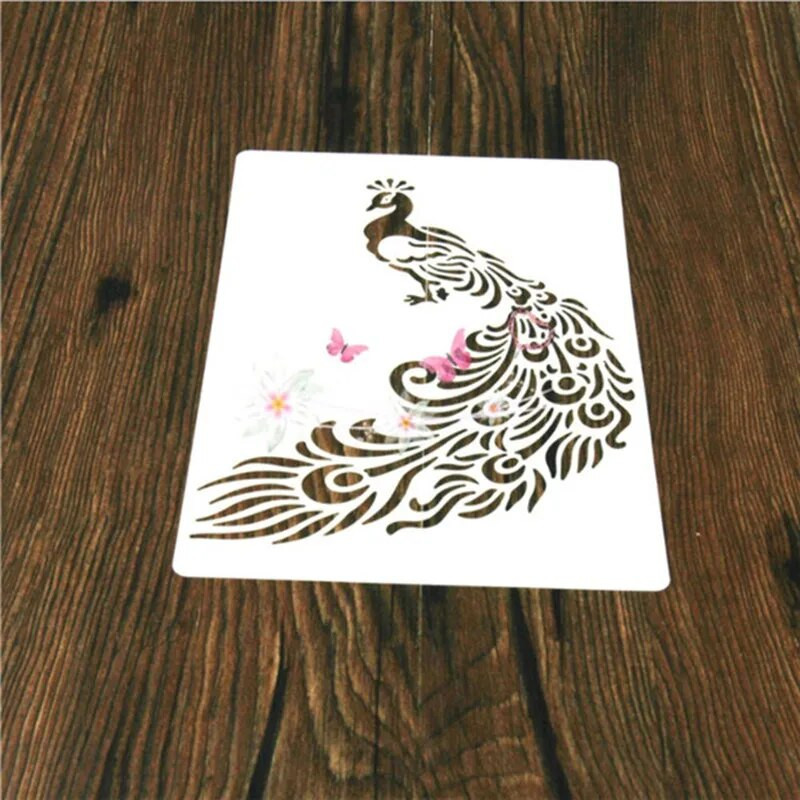 1 tk Uudne paabulinnu totemi lillekujuline korduvkasutatav šabloon Airbrush School maalikunst DIY kodukaunistusjääkide broneerimine Album Käsitöö