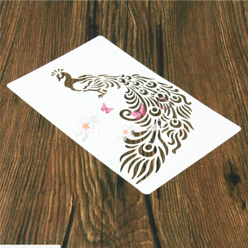 1 tk Uudne paabulinnu totemi lillekujuline korduvkasutatav šabloon Airbrush School maalikunst DIY kodukaunistusjääkide broneerimine Album Käsitöö