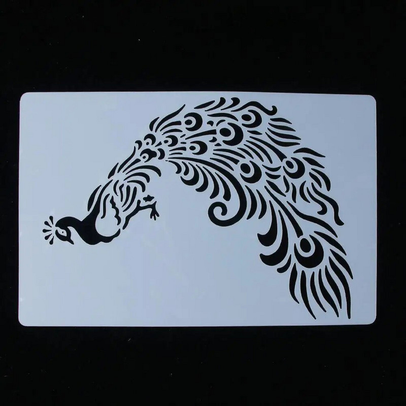 1 tk Uudne paabulinnu totemi lillekujuline korduvkasutatav šabloon Airbrush School maalikunst DIY kodukaunistusjääkide broneerimine Album Käsitöö