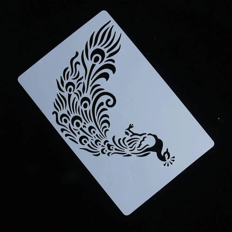 1 tk Uudne paabulinnu totemi lillekujuline korduvkasutatav šabloon Airbrush School maalikunst DIY kodukaunistusjääkide broneerimine Album Käsitöö