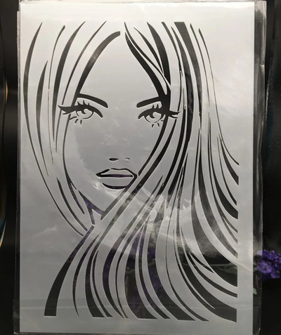 29*21cm A4 pikkade juustega tüdruk vibu DIY kihistusšabloonid seinamaaling väljalõigete albumi värvimine reljeefalbumi dekoratiivkaardi mall