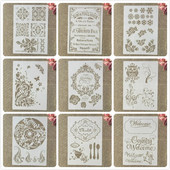 A4 29 cm Vintage franču vārdi Garland DIY slāņošanas trafareti sienu gleznojums albums Krāsošana reljefs albums dekoratīvā veidne